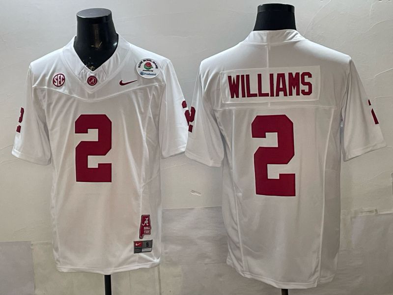 Men Alabama Crimson Tide #2 Williams White Nike 2026 NCAA Jersey 02
